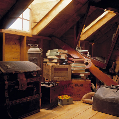 Photo of cluttered attic