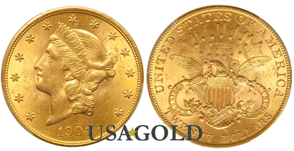 photo of US $20 Liberty gold coin