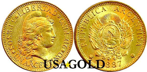 photo of Argentino 5 peso gold coin