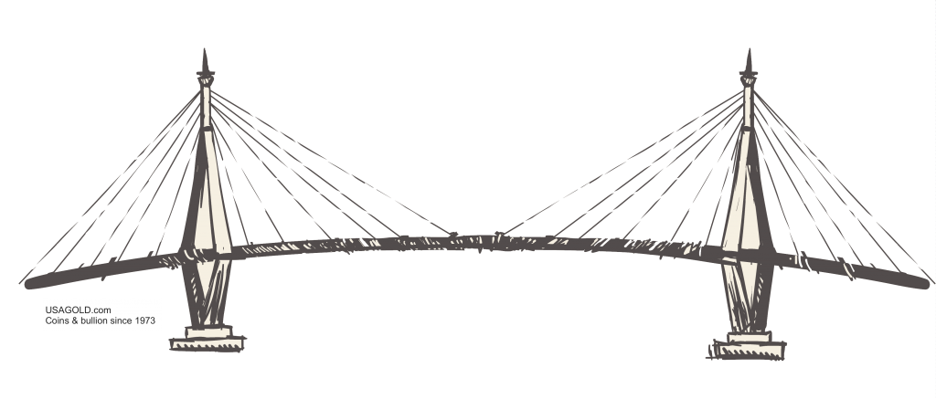artistic image of suspension bridge