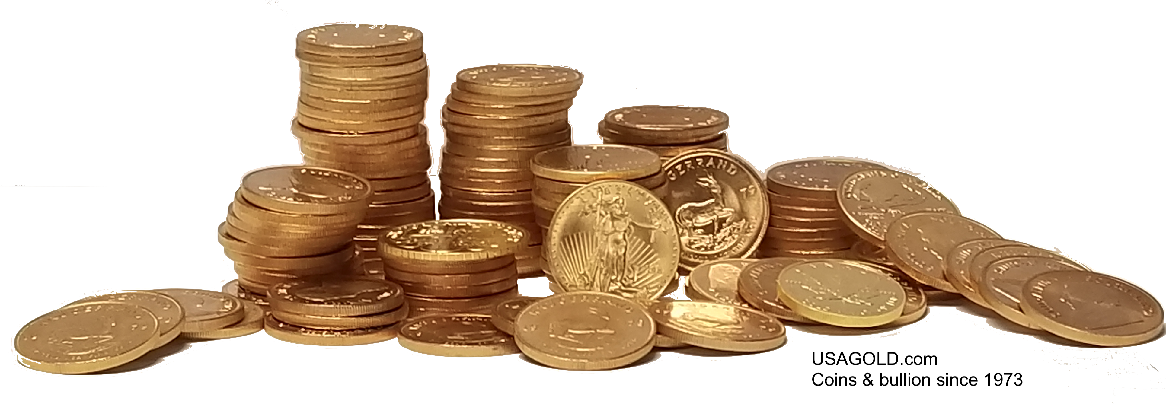 photo stack of modern gold bullion coins
