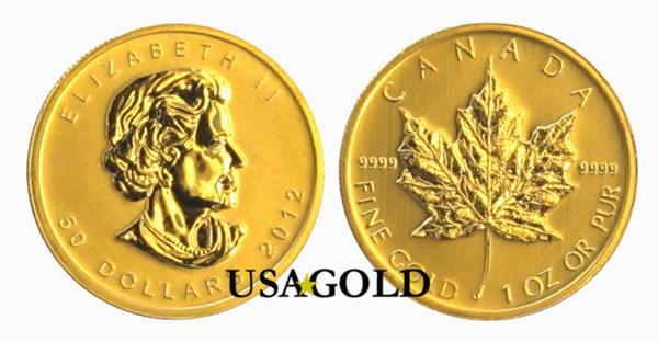 Photo of gold Canadian Maple Leaf