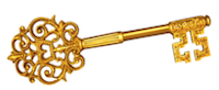 graphic image of antique gold key