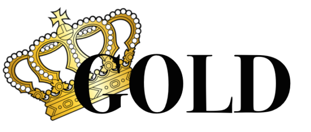 Image of the word 'Gold' with elaborate gold crown