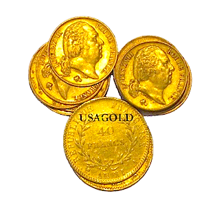 photo of grouping louis d or gold coins