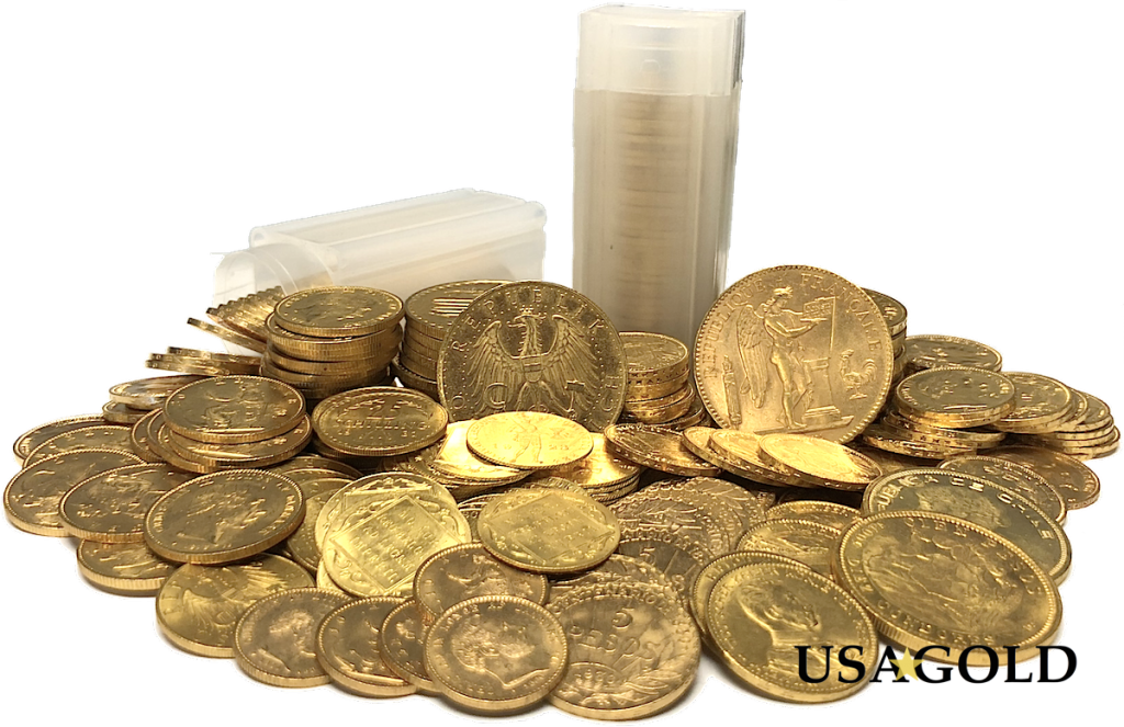 photo of European gold coin pile