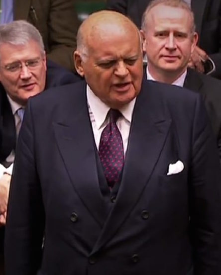 Photo of Sir Peter Tapsell addressing UK's parliament