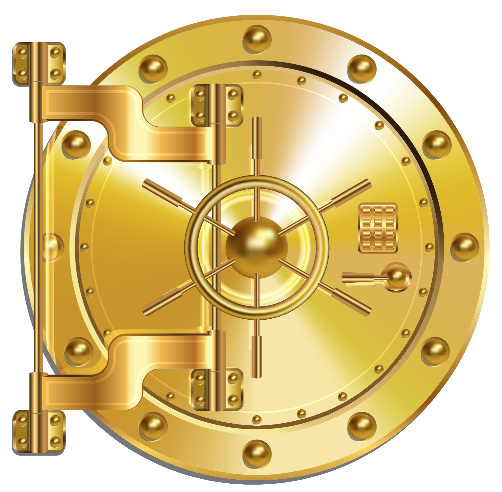 Image of golden safe door