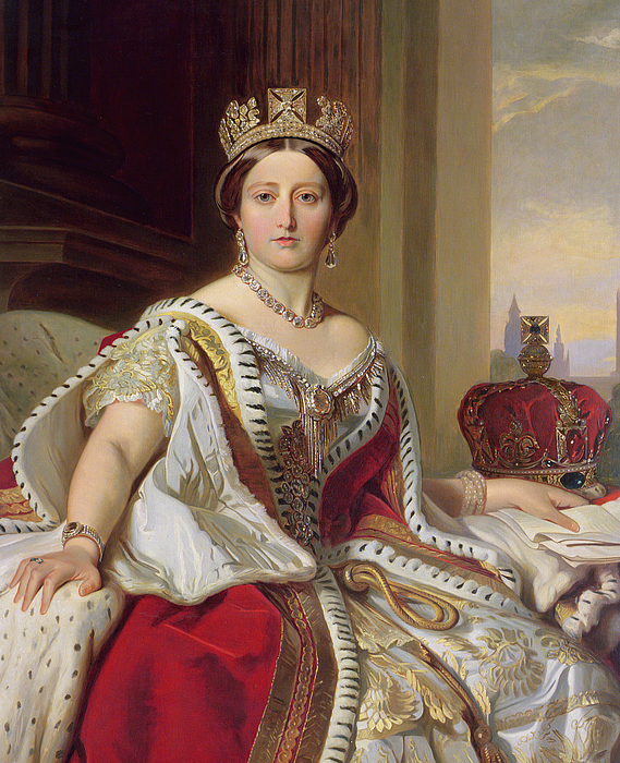 artist rendering of young Queen Victoria of England