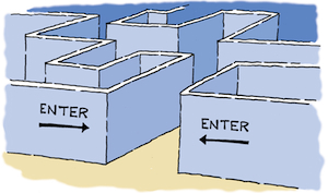 Ed Stein cartoon graphic - law of entry and exit