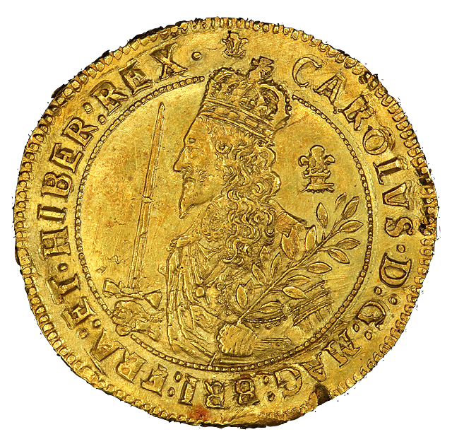 photgraph of 1644 Charles I gold coin 