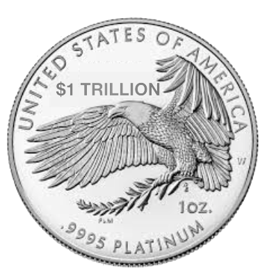 graphic rendering of $1 trillion platinum coin