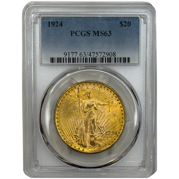$20 St. Gaudens MS63 PCGS Front