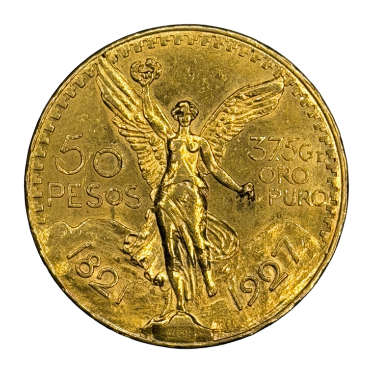 Mexican 50 Pesos gold coin obverse — Winged Victory