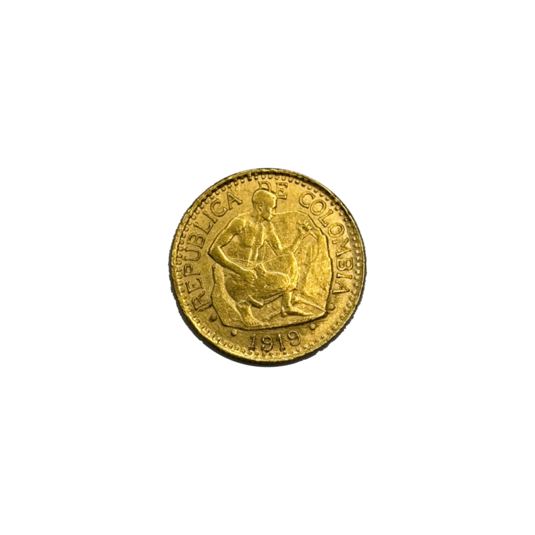Colombian 5 Pesos Stone Cutter Front