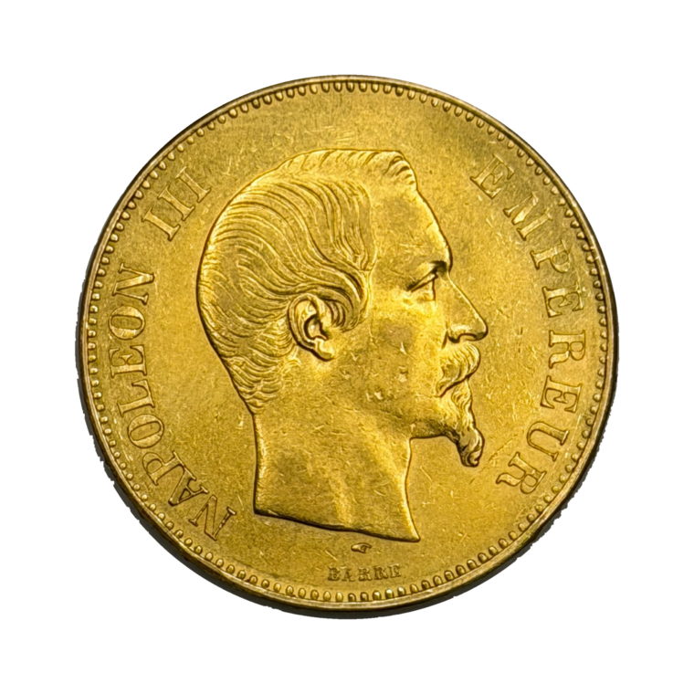 French 100 Francs Napoleon III Bare Head Front