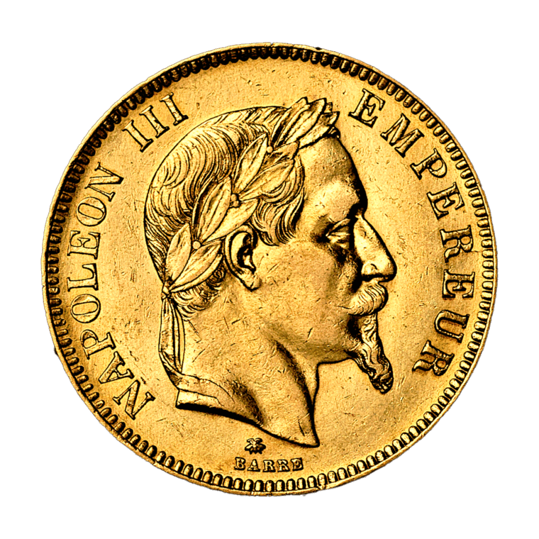 French 100 Francs Napoleon III Laurel Front
