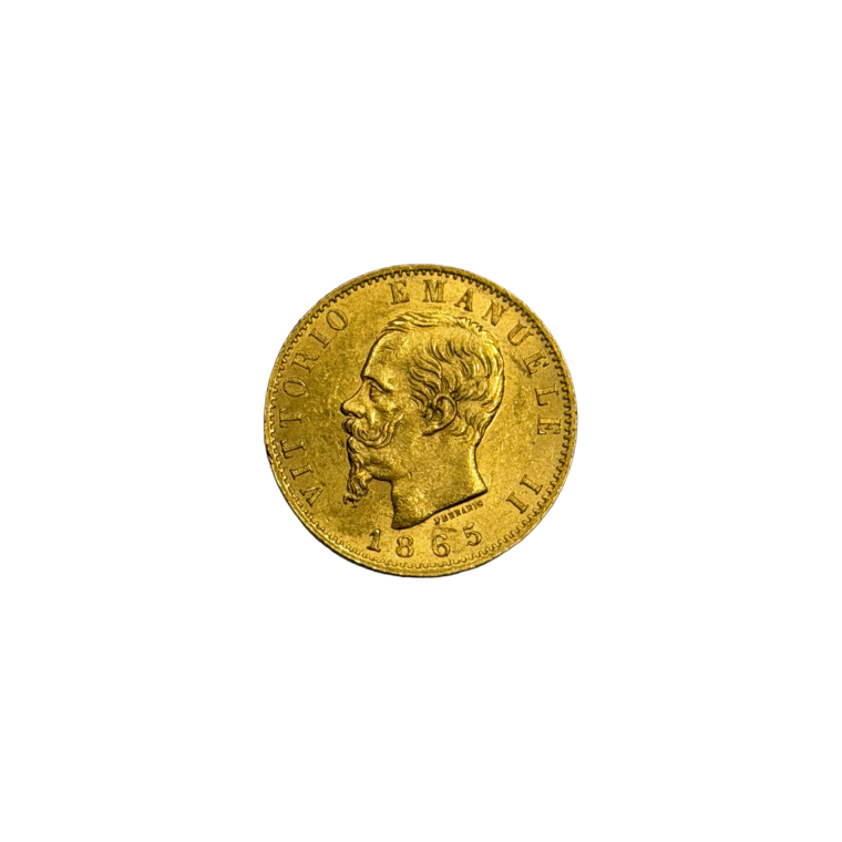 Italian 20 Lira gold coin obverse — Vittorio Emanuele II