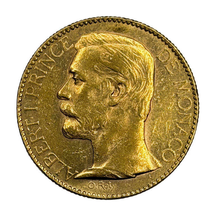 Monaco 100 Francs gold coin obverse — Albert I