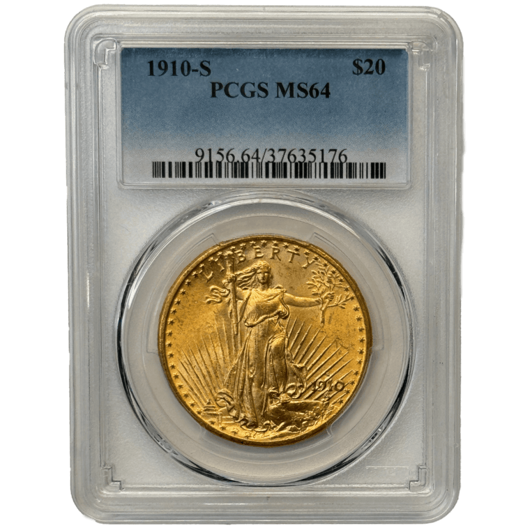 1910-S $20 St. Gaudens PCGS MS64 Front