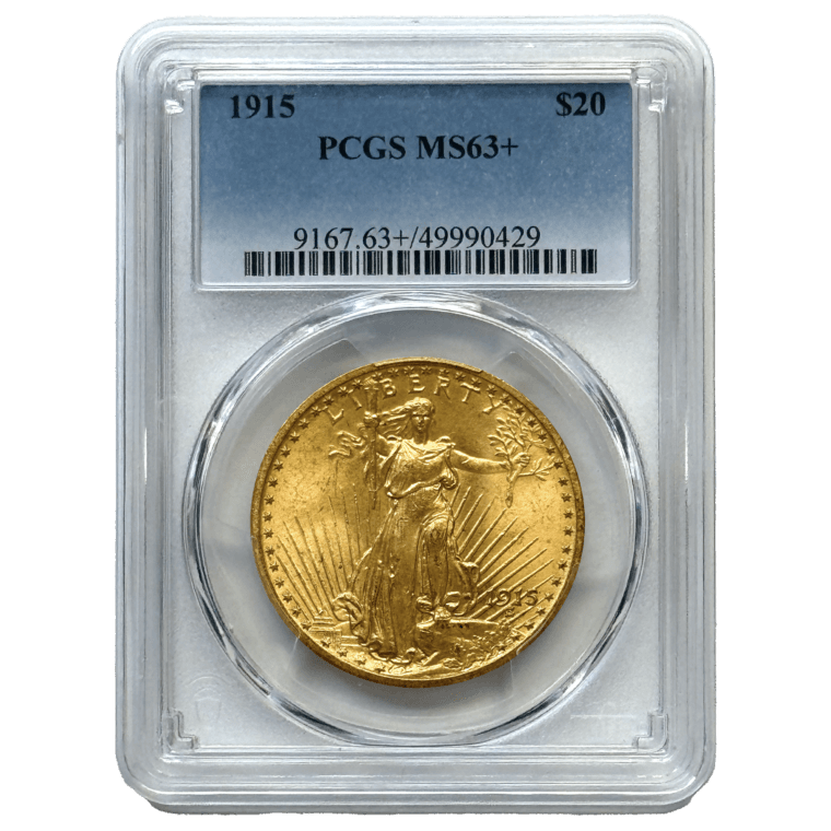 1915 $20 St. Gaudens MS63+ Front