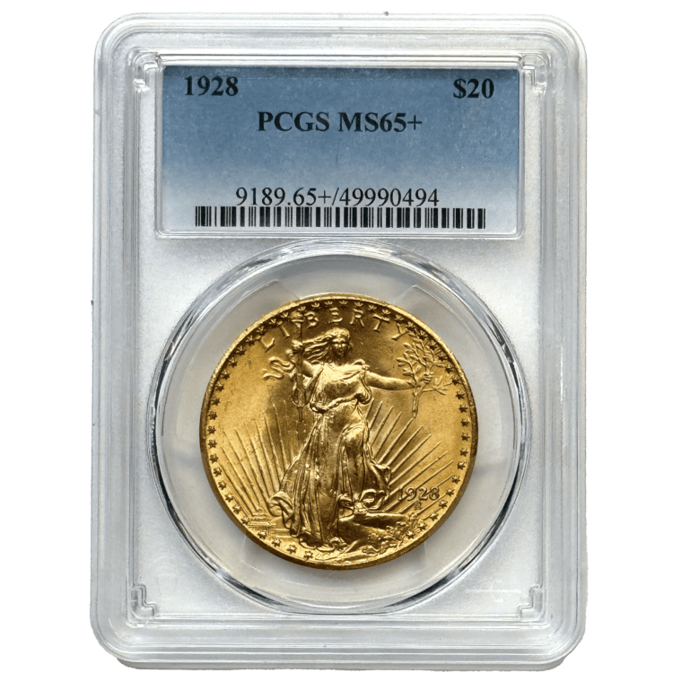 1928 $20 St. Gaudens MS65+ Front