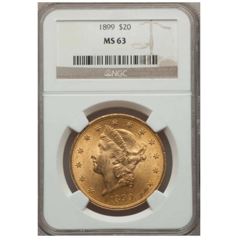 a gold coin in a plastic container