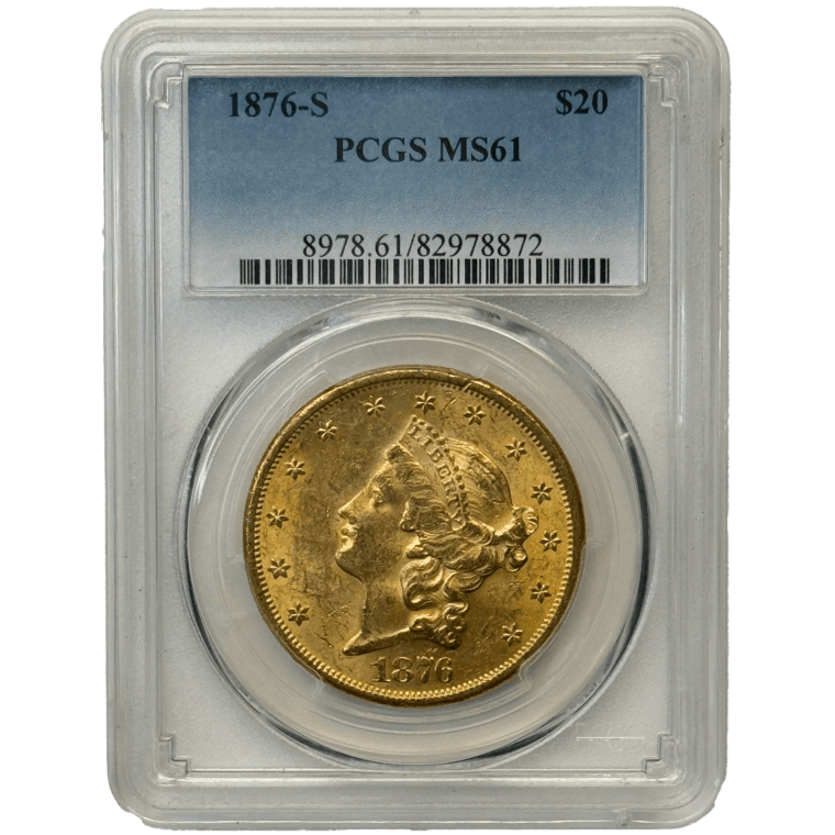1876-S $20 Liberty MS61 Front PCGS