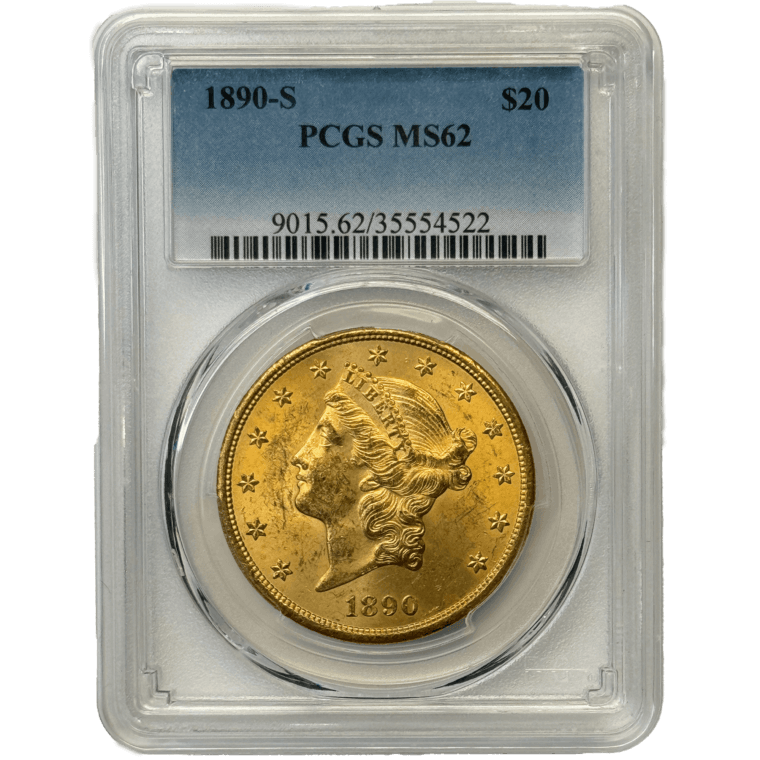 1890-S $20 Liberty PCGS MS62 Front