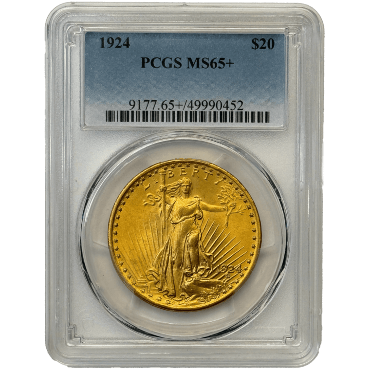 1924 $20 St. Gaudens PCGS MS65+ Front