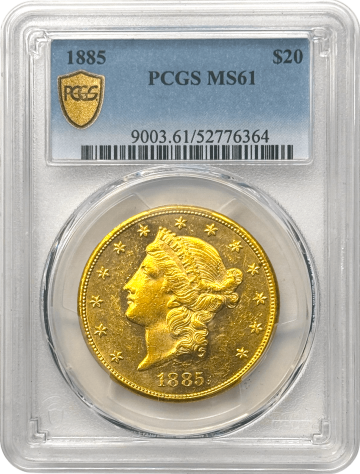 $20 Liberty 1885 PCGS MS61 Front