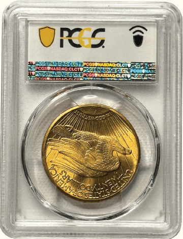 $20 St. Gaudens 1908-S PCGS MS65+ CAC Back
