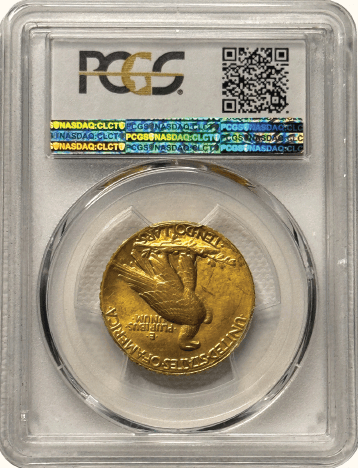 $10 Indian 1907 Wire Edge PCGS MS65+ CAC Back