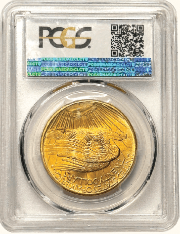$20 St. Gaudens 1927-S PCGS MS65+ Back