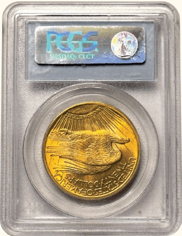 $20 St. Gaudens 1921 PCGS MS63 Back