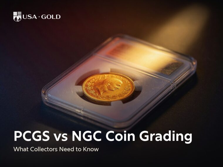 A gold coin in a protective grading slab — PCGS vs NGC coin grading guide