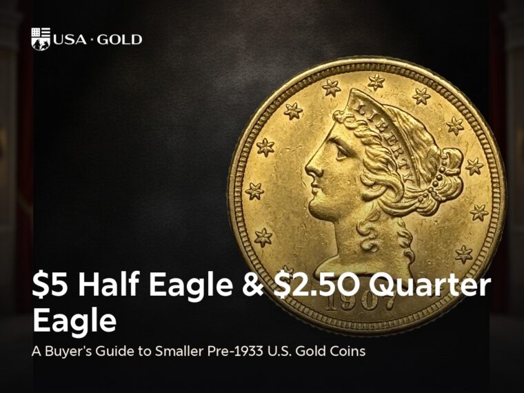 $5 half eagle and $2.50 quarter eagle pre-1933 gold coins