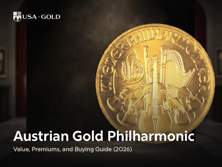 Austrian Gold Philharmonic 1 oz gold bullion coin value and premiums