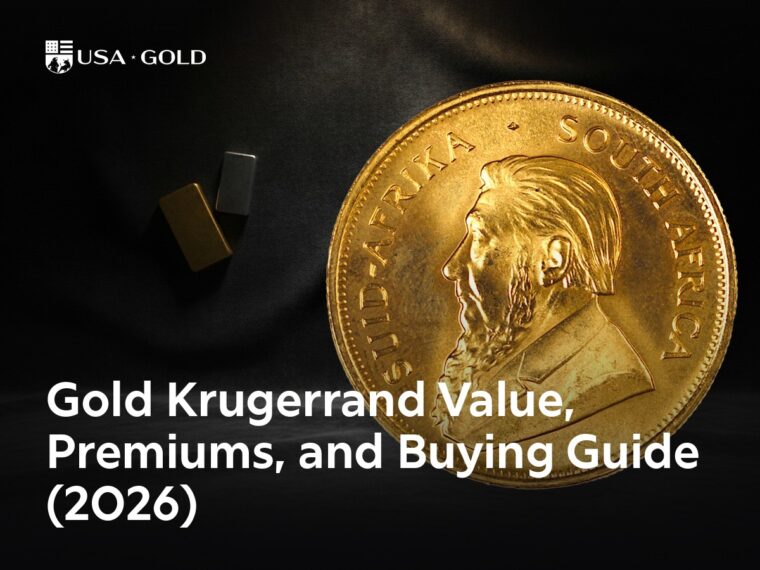Gold Krugerrand coins showing value and premium over spot price