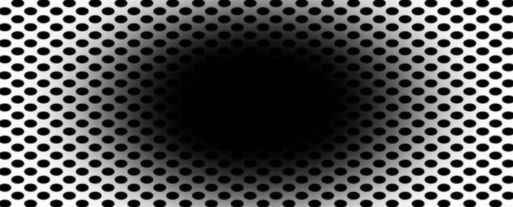 optical illusion of an all-consuming black hole, static but looks live
