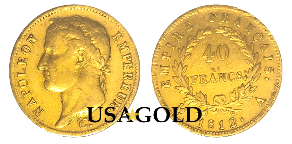 photo of 1812 Napoleon Bonaparte 40 franc gold coin