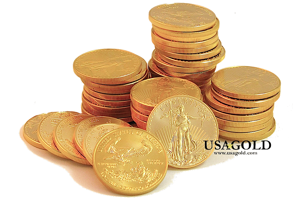 photo of American gold eagle pile – long-term wealth