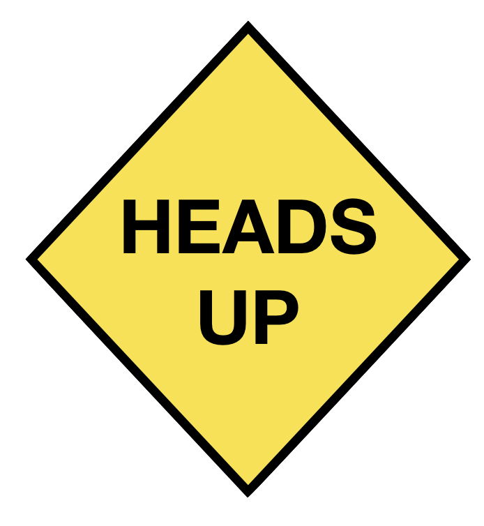 graphic image of heads-up sign