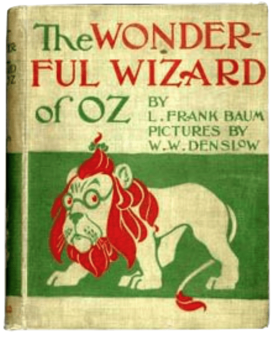 photograph of original cover for the wonderful wizard of oz book