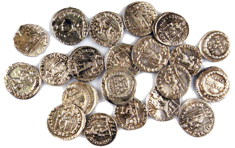 photograph of Roman coin hoard