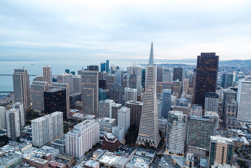 aerial photo of San Francisco skyline