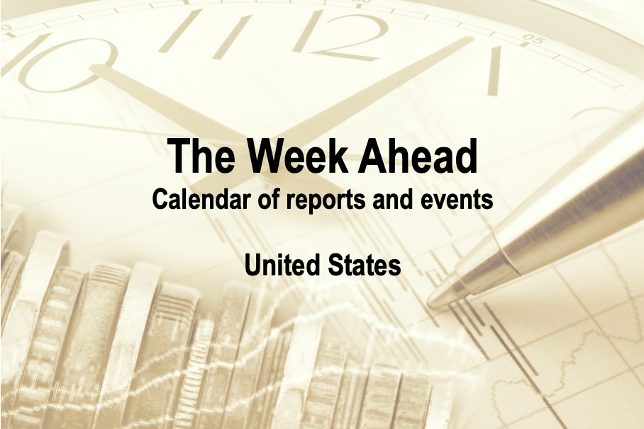 Graphic to link the calendar of reports and events for the week ahead