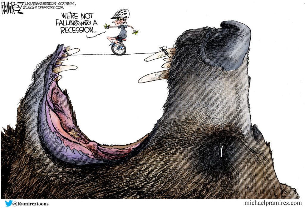 Ramirez cartoon on the recession bear trap