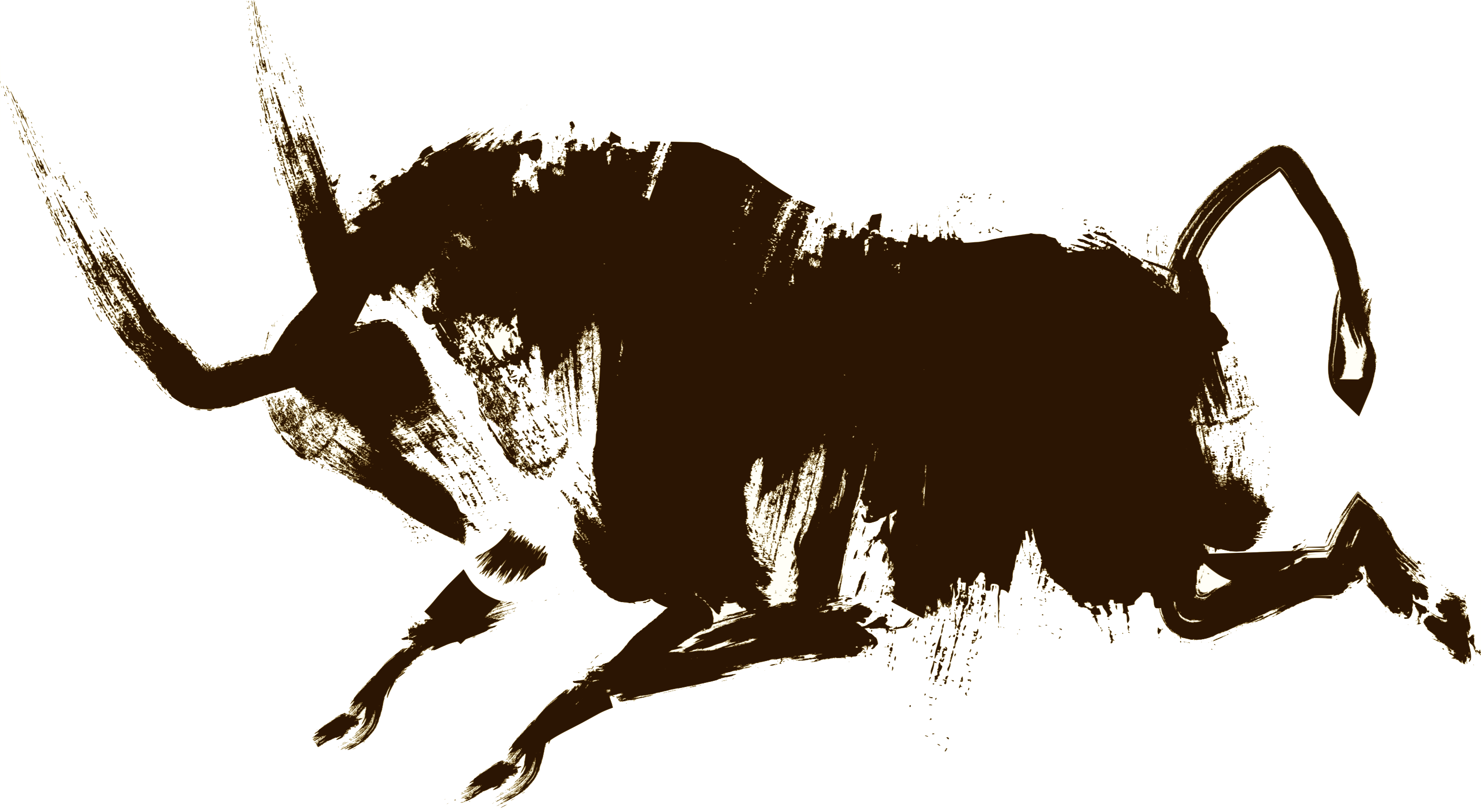 graphic image brush painting of a bull