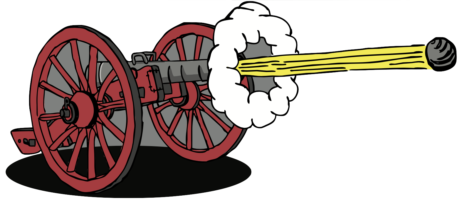 graphic image of a cannon firing a cannonball